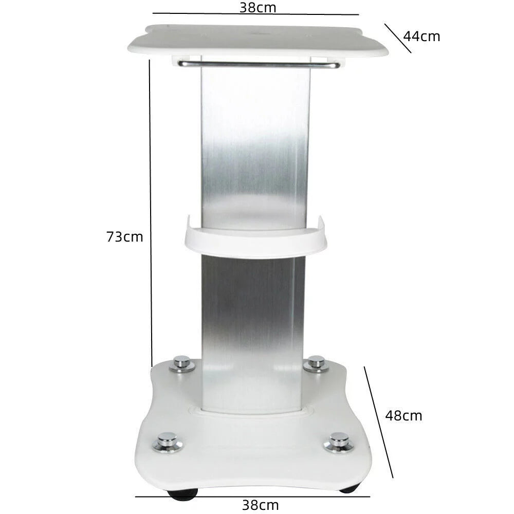 Rolling Trolley Cart Beauty Machine Stand, 4 Wheels Hair Salon Alluminum Alloy White Beauty Cart G365