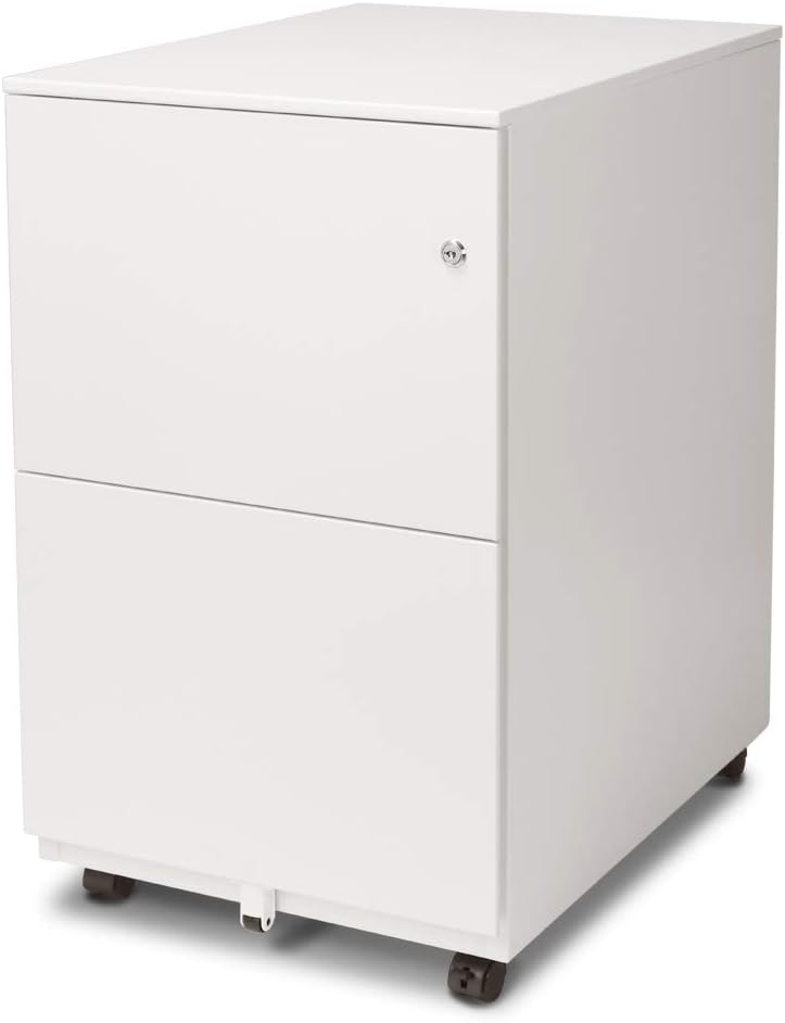 White 3 Drawer Metal File Cabinet with Lock L82539