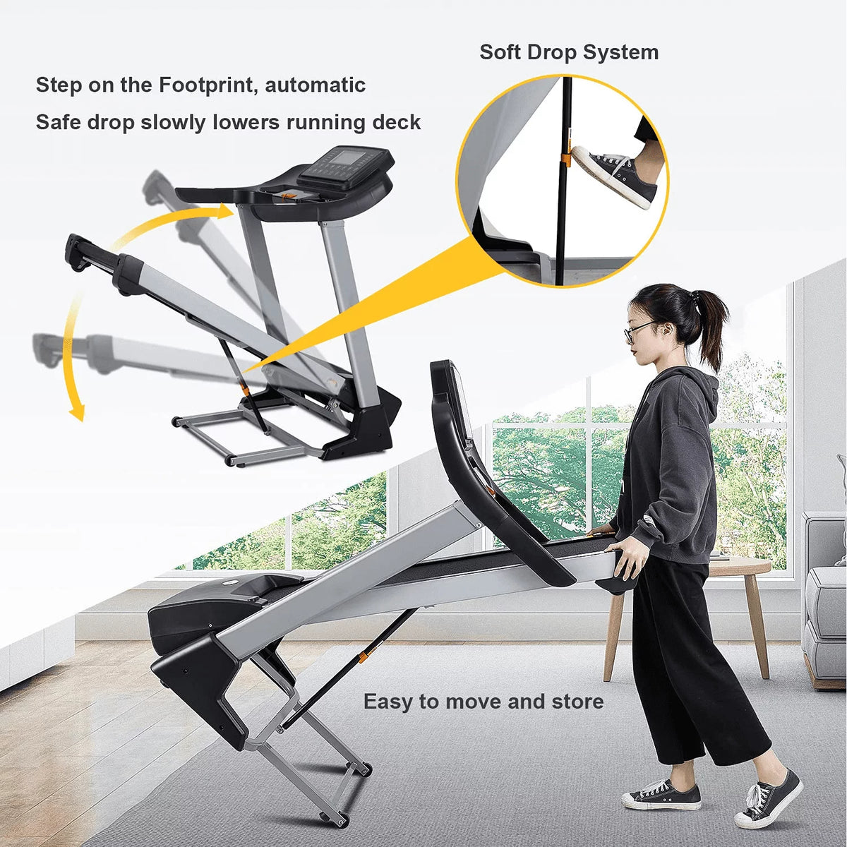 3HP Folding Treadmill with Auto Incline D9309