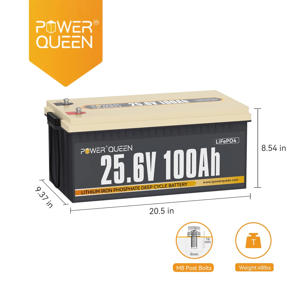 24V 100Ah LiFePO4 Lithium Battery S7026