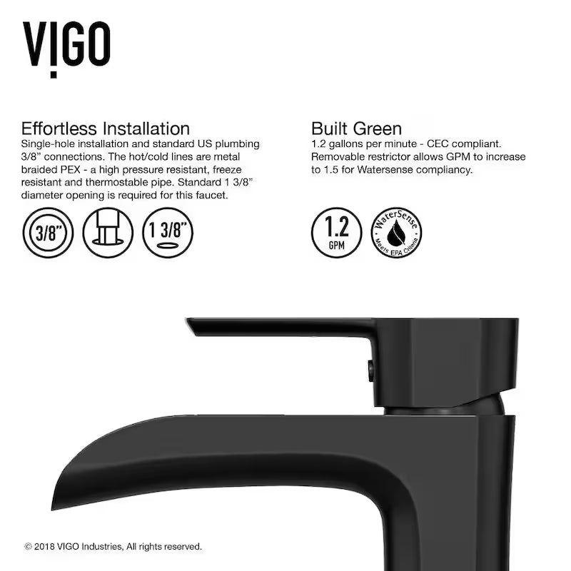 Single Handle Vessel Faucet in Matte Black G111665
