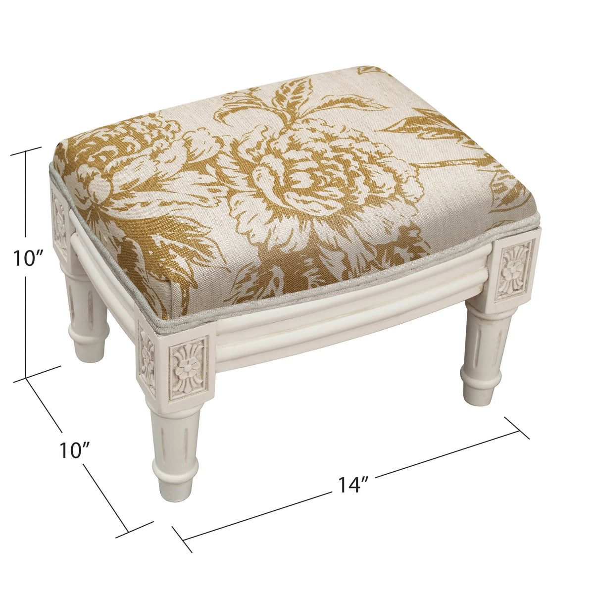 Tan Peony Footstool V22344