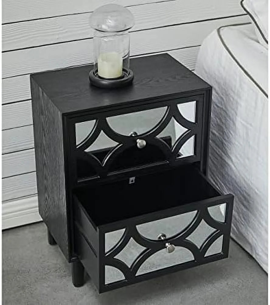 Mirrored Console Table with Drawers 31.5” Light Gray H321