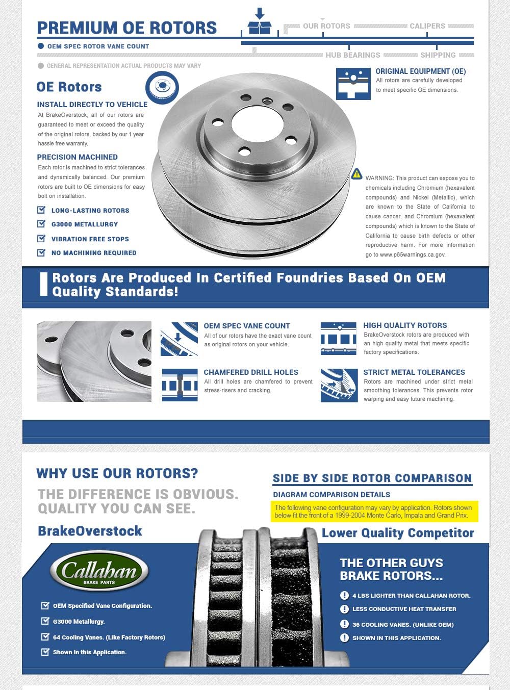 Brake Disc Rotors + Metallic Brake Pads K48391