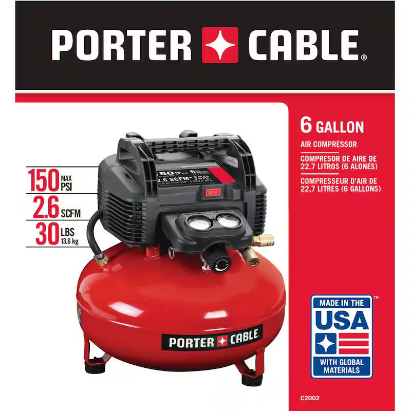6 Gal. 150 PSI Portable Electric Pancake Air Compressor C689153