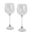 Set of 2 Wine Glasses with Crystal-filled Stems G796