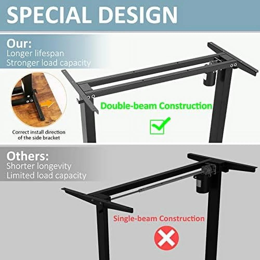 Electric Standing Desk Adjustable Height 55 x 24 Inches with Splice Board T77284