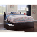 King Platform Bed with Footboard and 2 Drawers in Espresso F8008