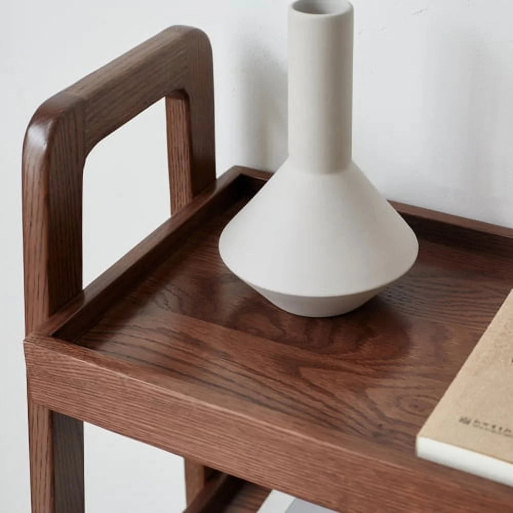 Walnut Oak 3-Tier Storage Bench Shoe Rack B975
