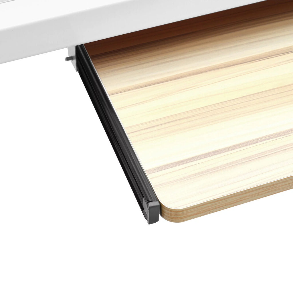 Wood Height Adjustable Mobile Computer Desk with Wheels M876421