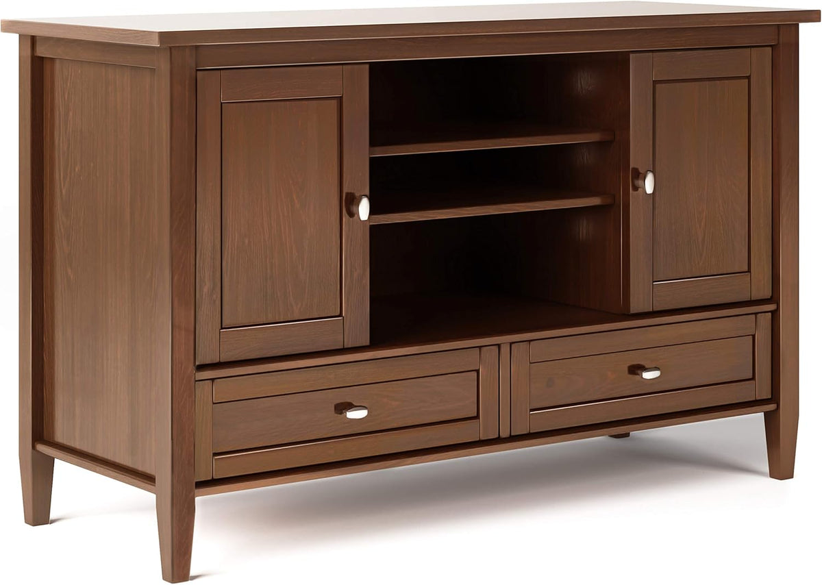 Black 47 inch Wide Solid Wood TV Media Stand J316