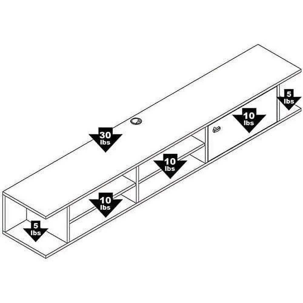 White Wood Wall Mounted TV Stand L123