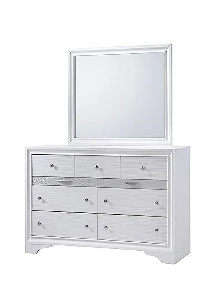 Queen Size 6-Piece Bedroom Set with Dresser Mirror Chest and 2 Night Stands T316587
