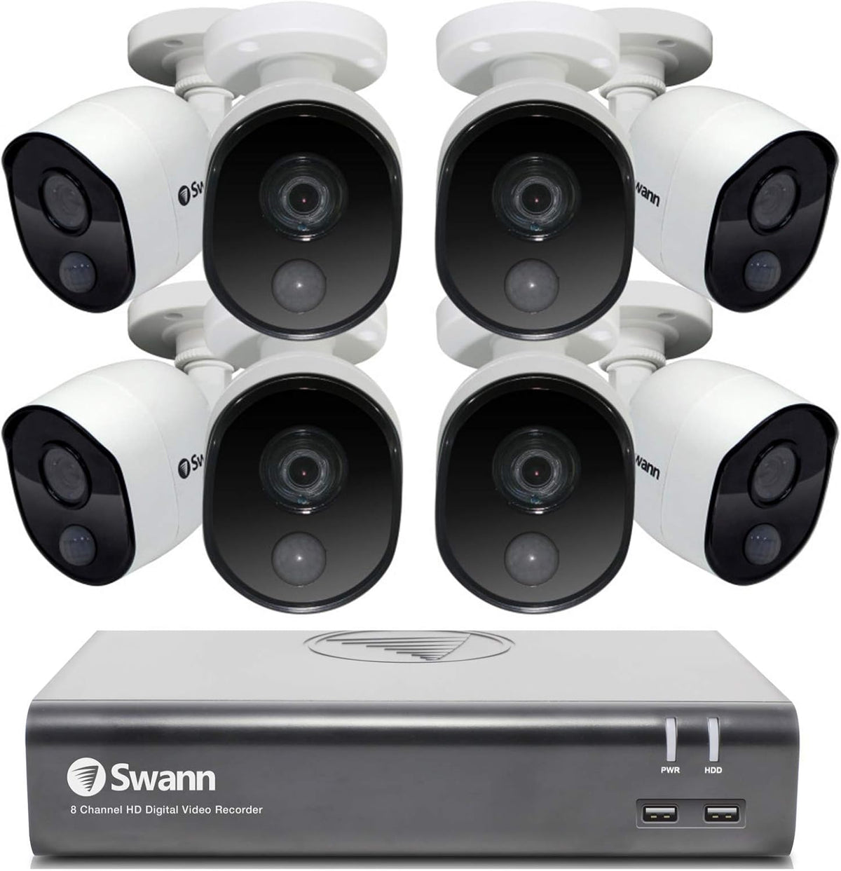 8 Channel 8 Bullet Camera 1080p HD DVR Wired CCTV System U275