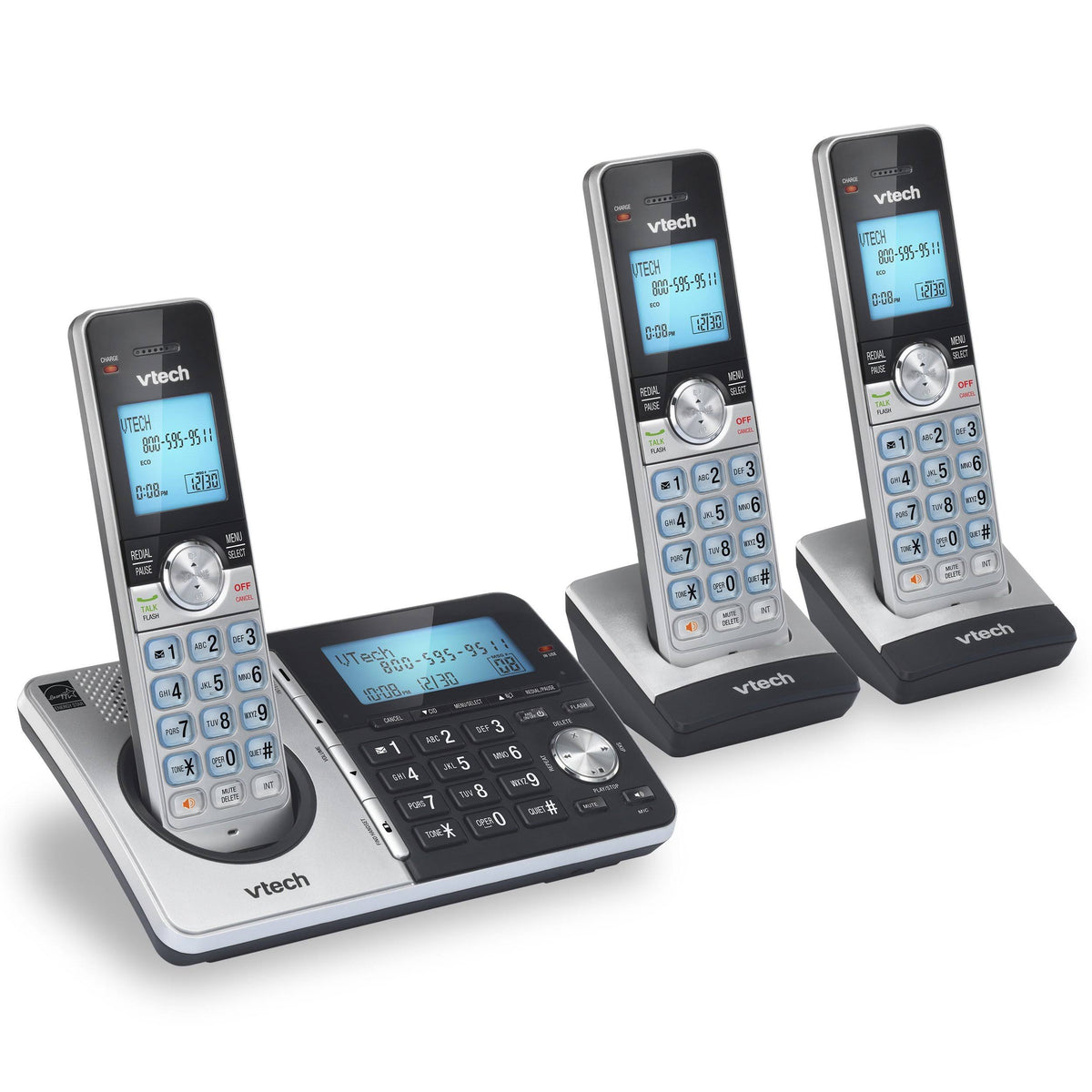 3-Handset Cordless Phone with Answering System and Caller ID O7662