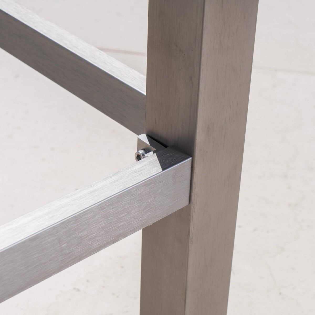 Square Aluminum Bar Table with Glass Top I49367