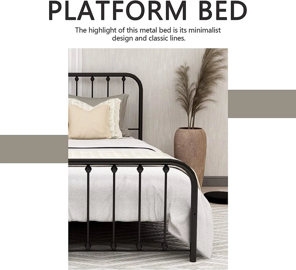 Sturdy Metal Platform Twin Bed Frame K808638