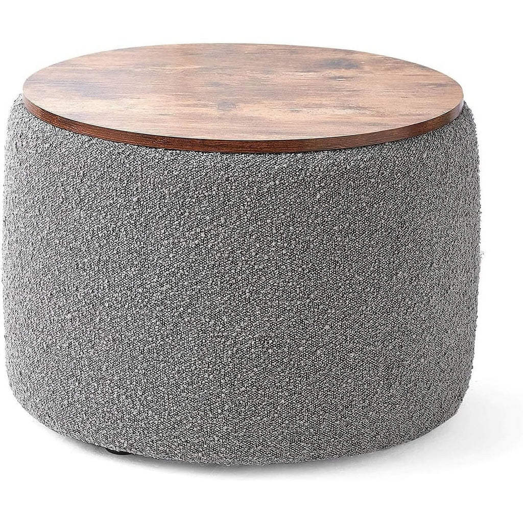 Storage Table Ottoman Gray White I238301