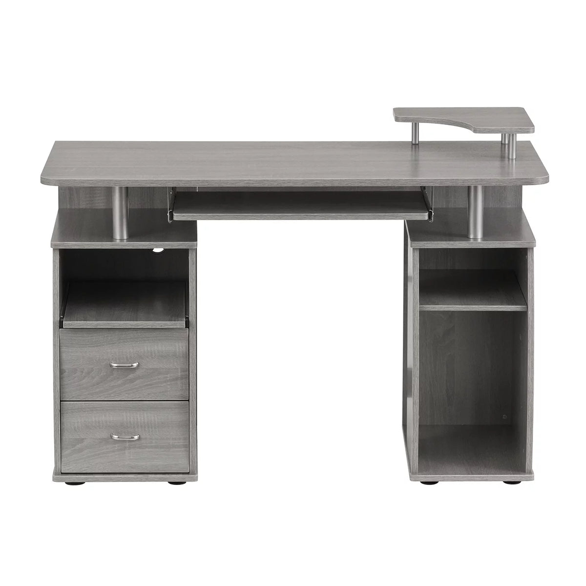 Grey Computer Workstation Desk with Storage N51314