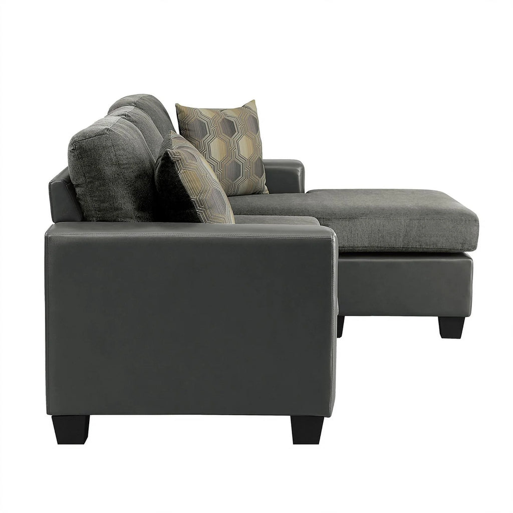 Gray Reversible Sofa Chaise with 2 Pillows H945372