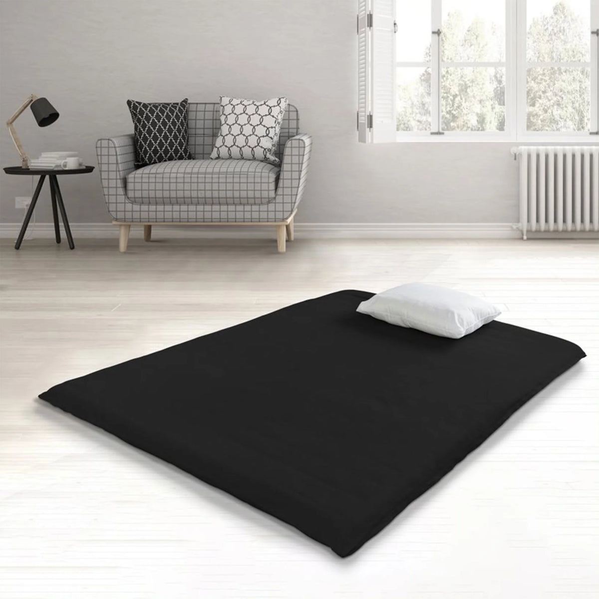 Black Queen Foldable Japanese Floor Mattress W546