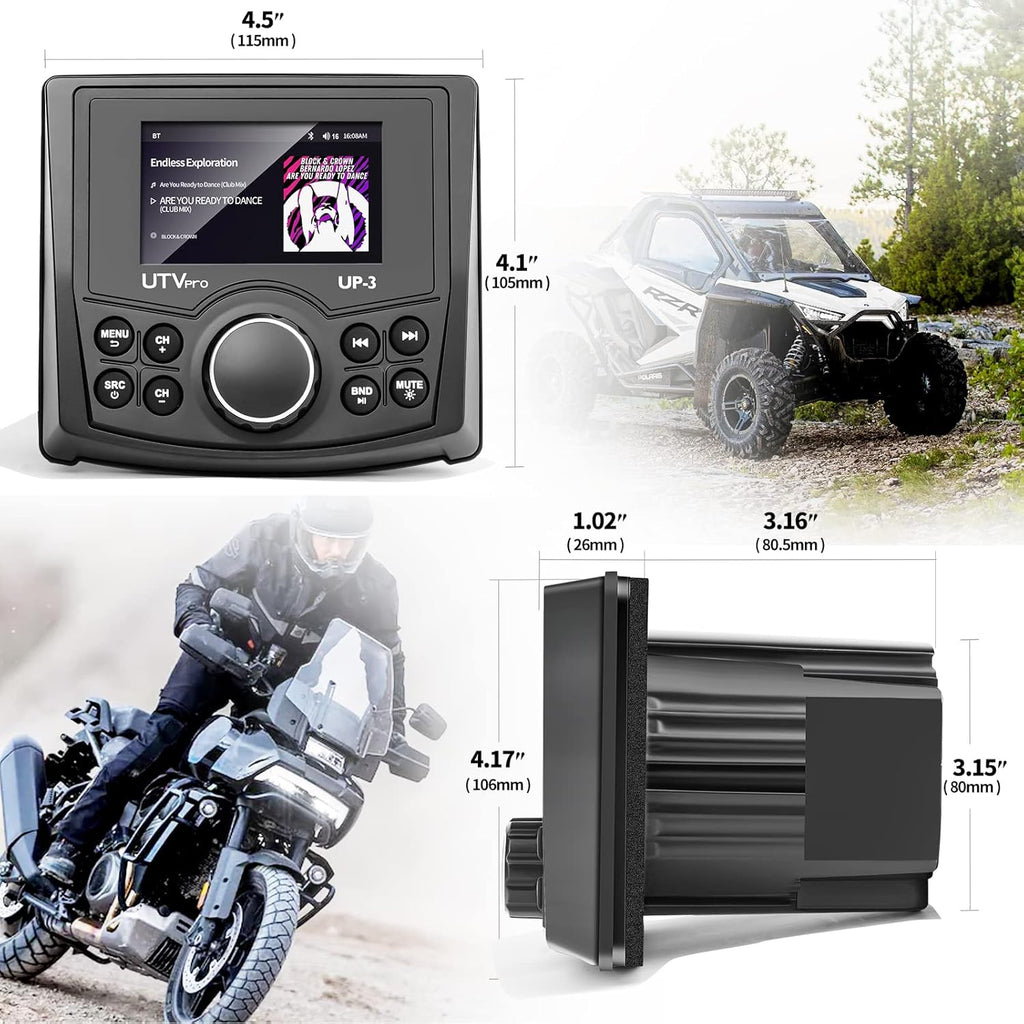 UTV Stereo AM/FM with Bluetooth V1001