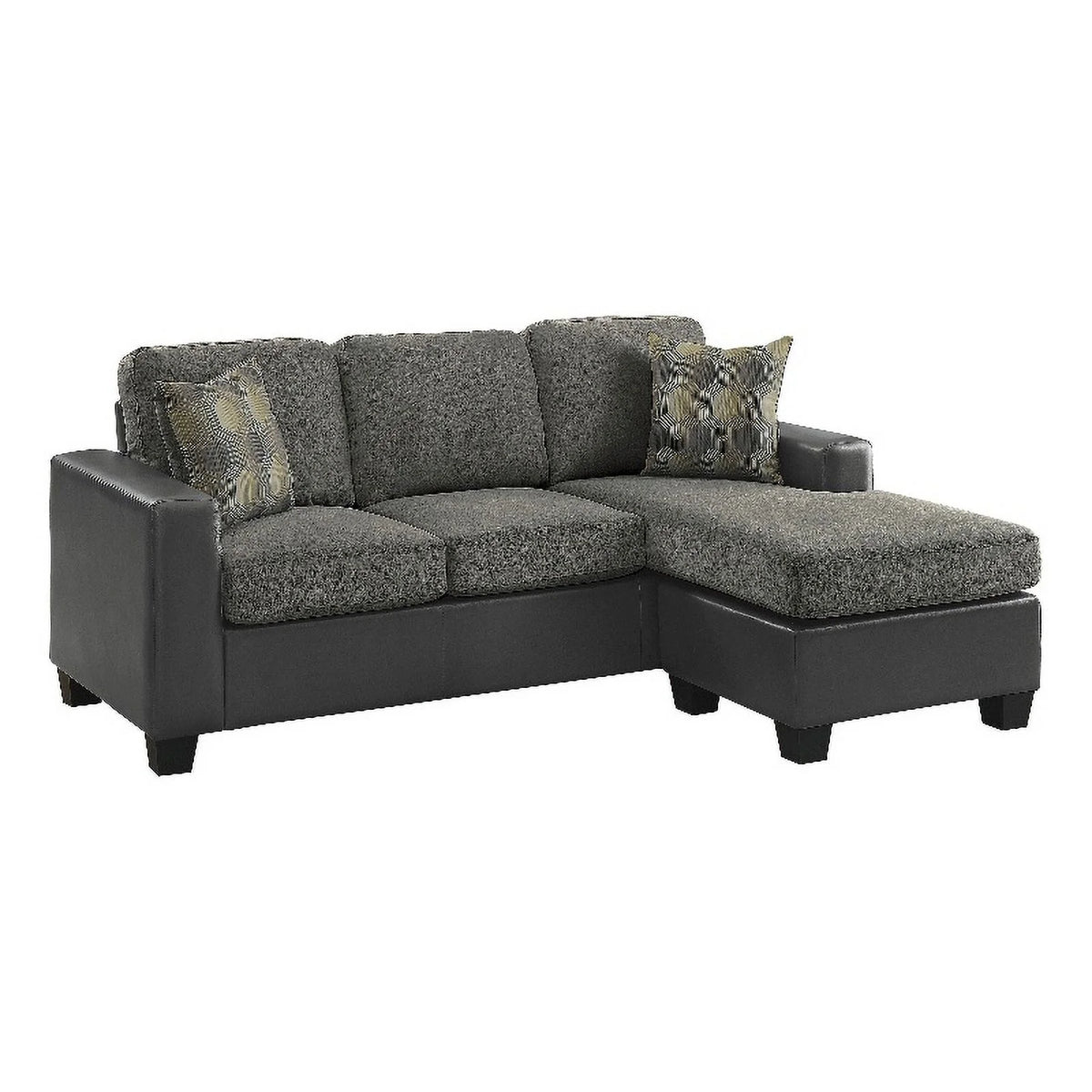 Gray Reversible Sofa Chaise with 2 Pillows H945372