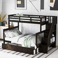 White Twin Over Twin Wood Bunk Bed with Trundle Q80630