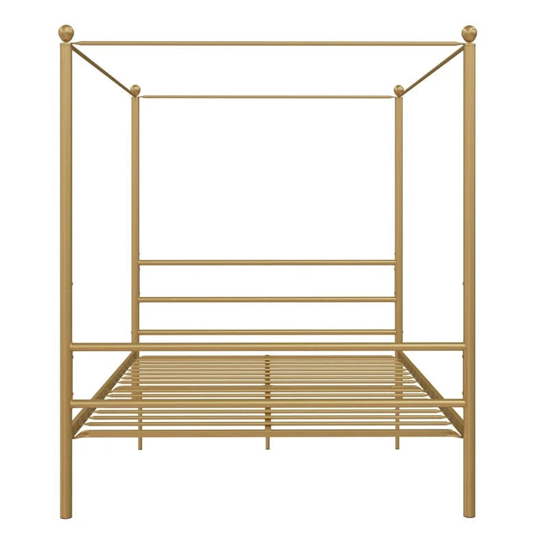 Full Gold Metal Canopy Bed Q6477