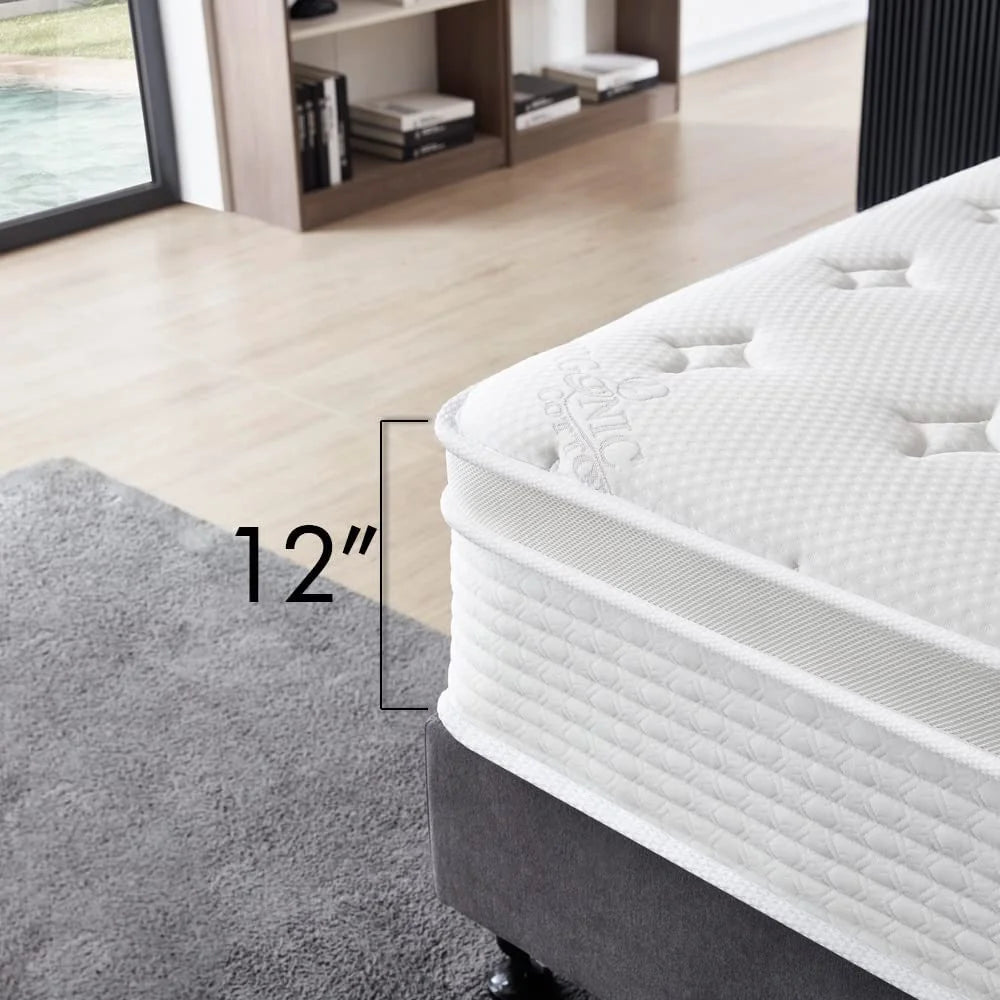 Full Size 12 Inch Memory Foam Spring Hybrid Mattress H4468