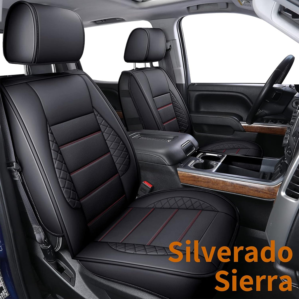 Black Faux Leather Seat Covers Full Set R316