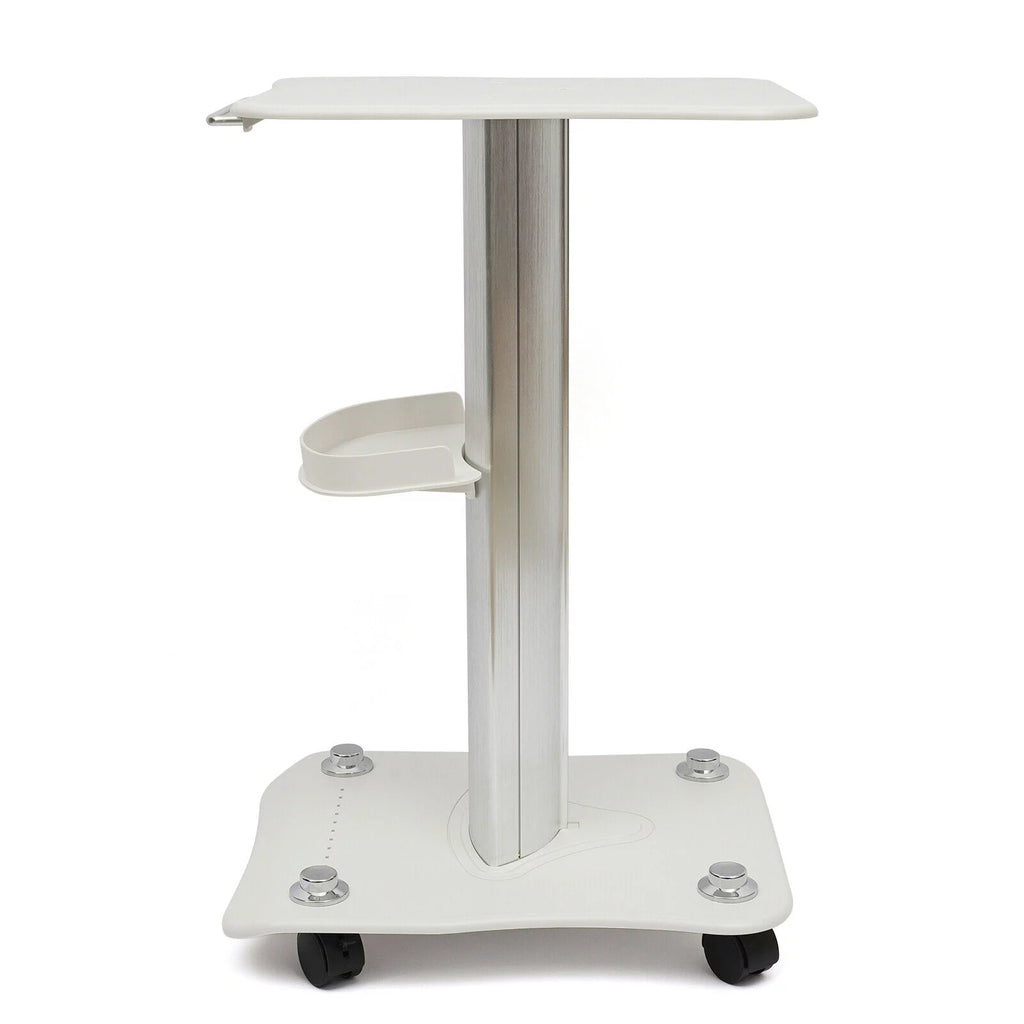 Rolling Trolley Cart Beauty Machine Stand, 4 Wheels Hair Salon Alluminum Alloy White Beauty Cart G365