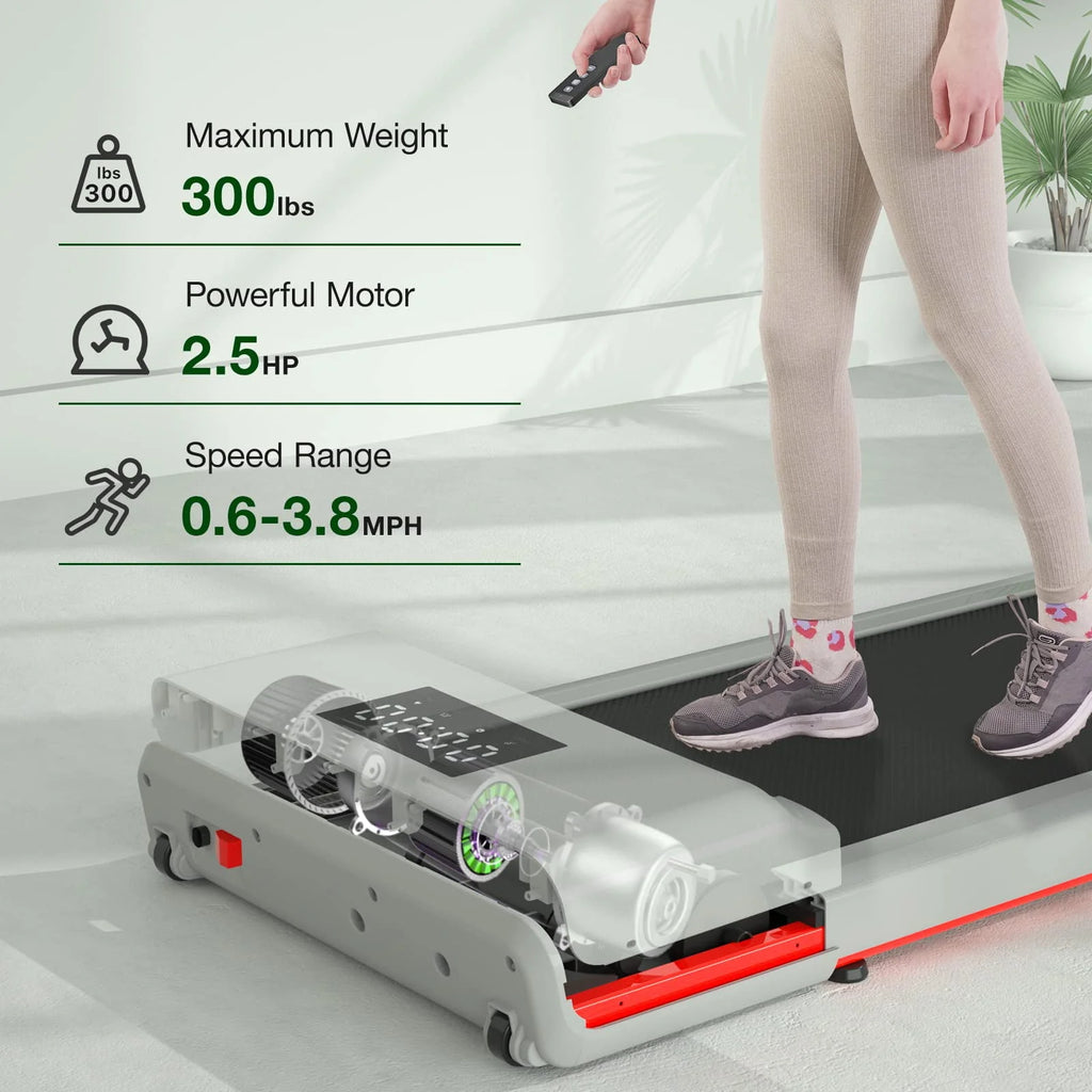 White Portable Under Desk Treadmill S199