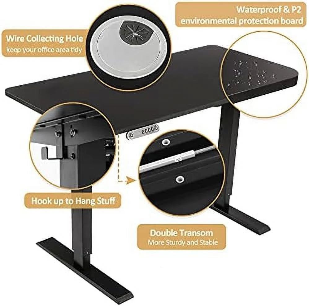 Electric Standing Desk Adjustable Height 55 x 24 Inches with Splice Board T77284