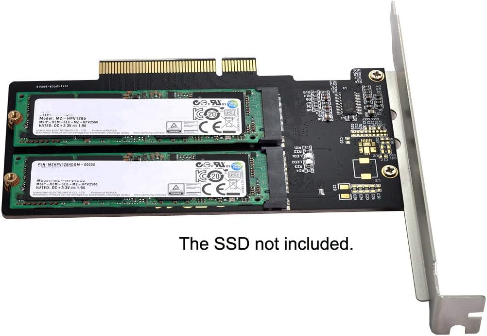 NVME M.2 to PCI-E 3.0 X16 Raid Card with Fan M39841