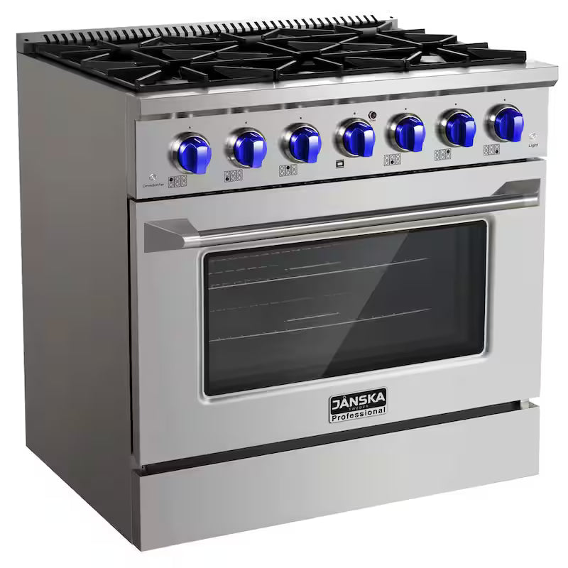5.2 cu. ft. 6-Burner Gas Range with Convection Oven and Griddle in Stainless Steel Y691