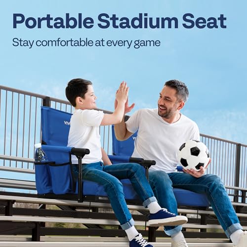 Portable Bleacher Chairs with Cup Holder and Shoulder Strap, 2 Pack F2828
