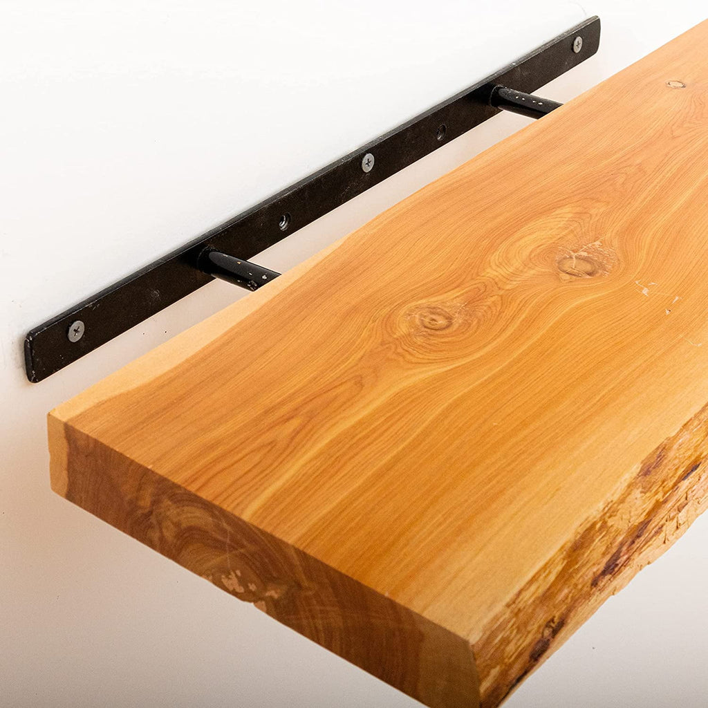 Cedar 24 inches Long Set of 2 Wood Floating Shelves Q34371