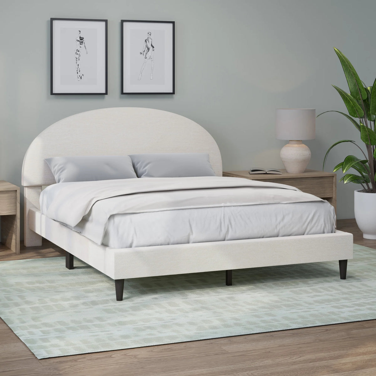 Queen Upholstered Platform Bed X990383