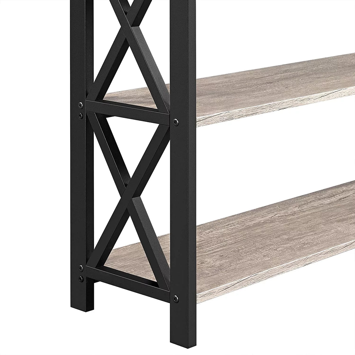 Grey TV Stand with Drawer and Open Storage Shelves O847363