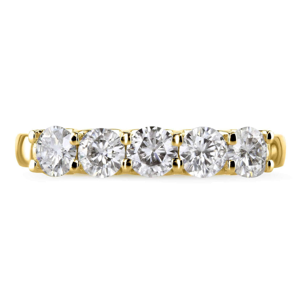 4/5 Carat Round Brilliant Near Colorless Moissanite Bridal Wedding Band 14K White Gold A760