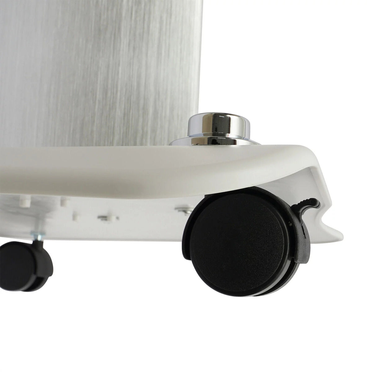 Rolling Trolley Cart Beauty Machine Stand, 4 Wheels Hair Salon Alluminum Alloy White Beauty Cart G365