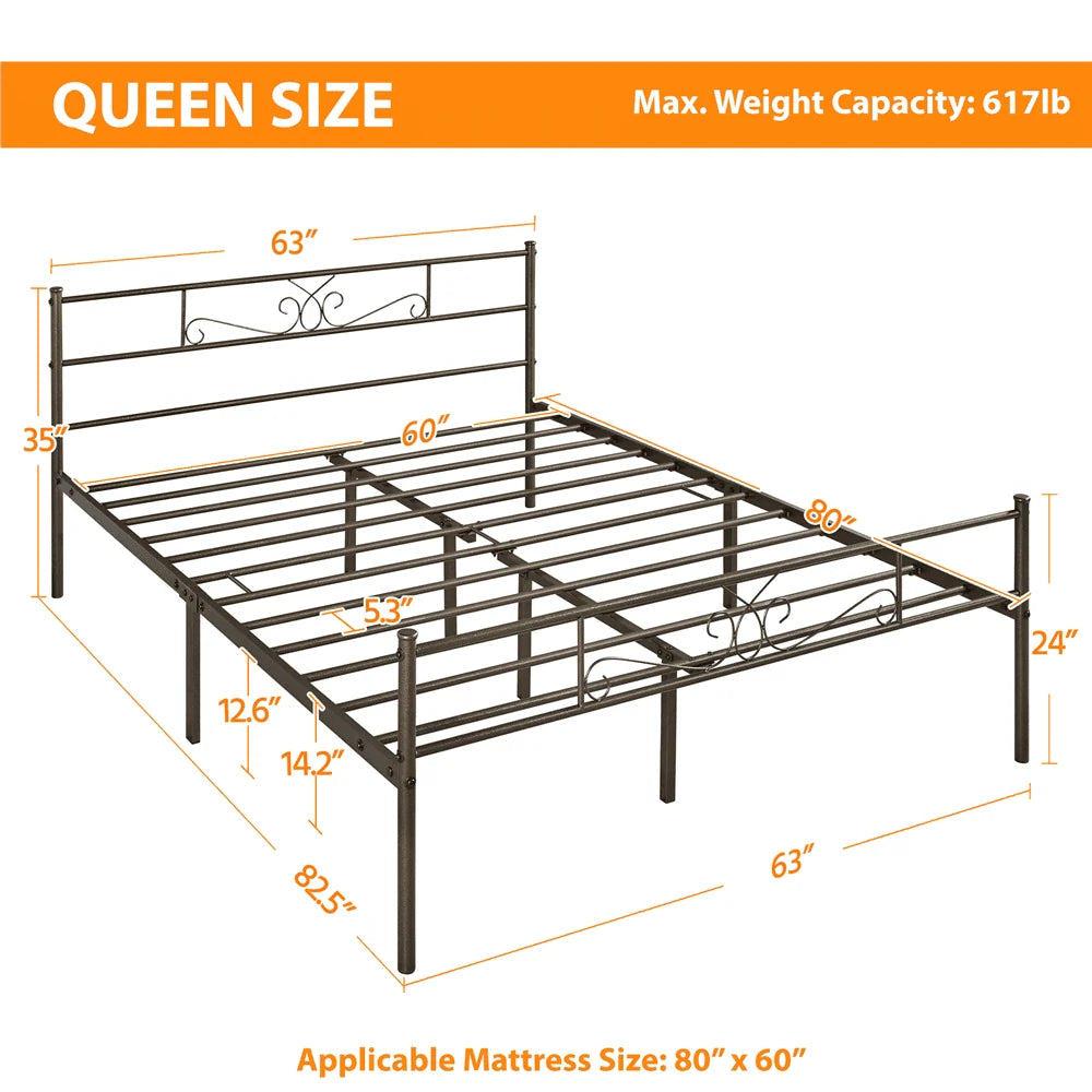 Queen Metal Platform Bed C3998