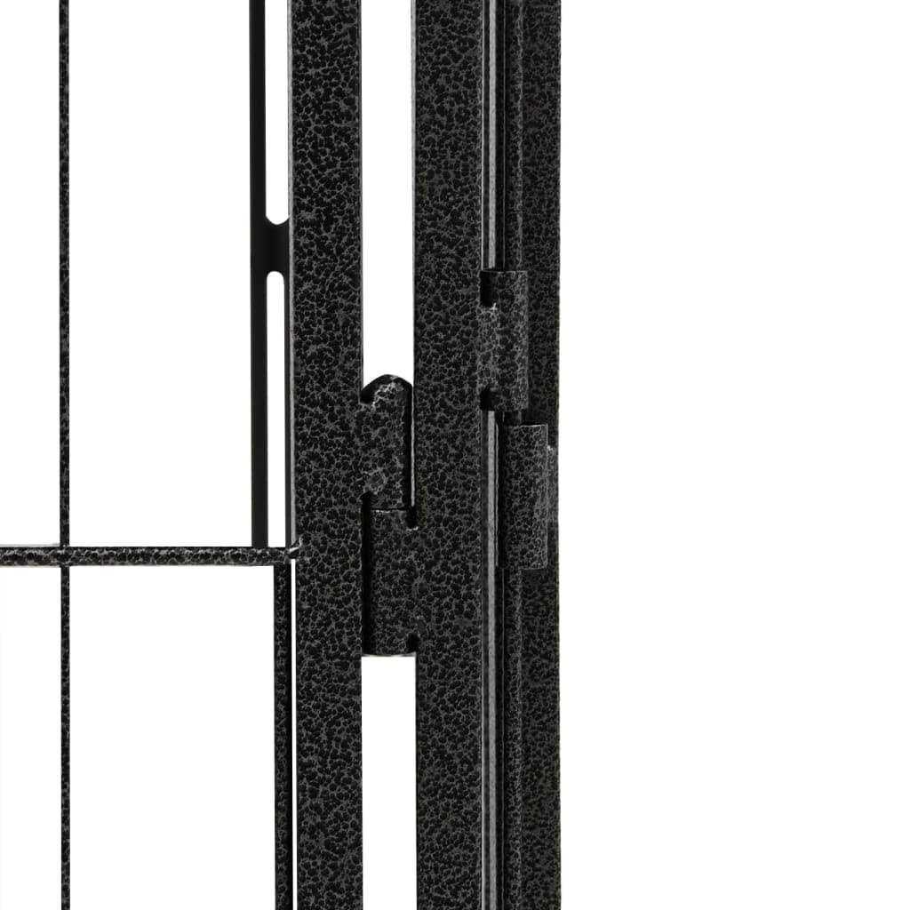Black 4 Panels Powder-coated Steel Dog Playpen W607