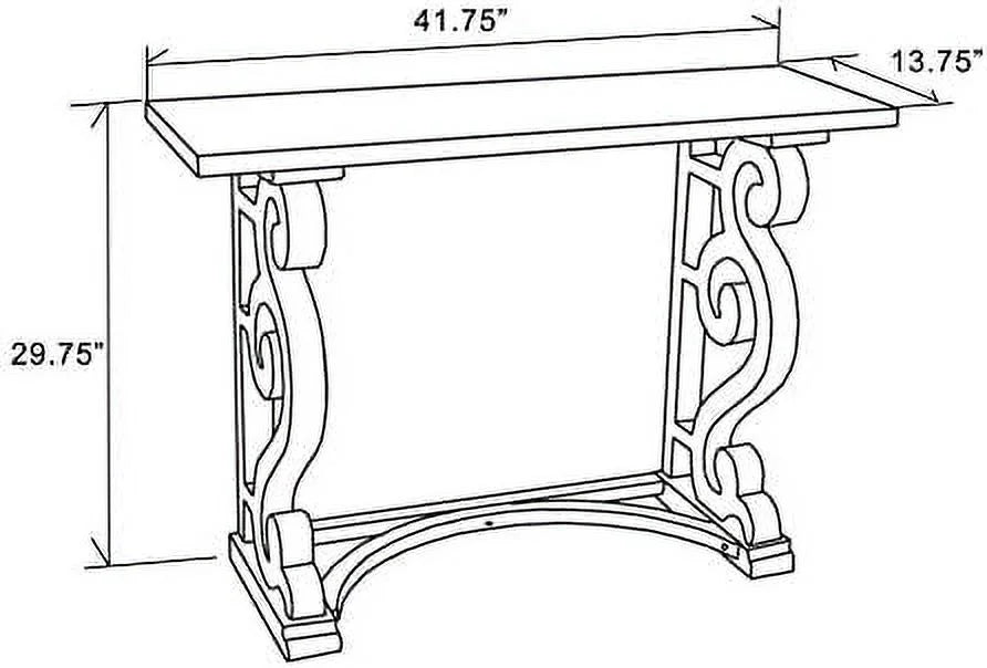35'' 2-Drawer Wood Entryway Table Washed White H3886