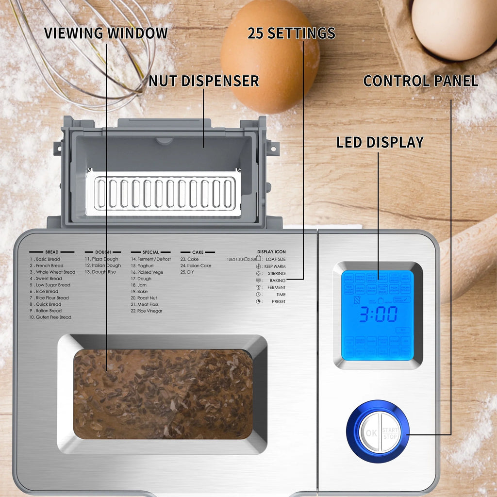 25 in 1 Stainless Steel Bread Maker M438296