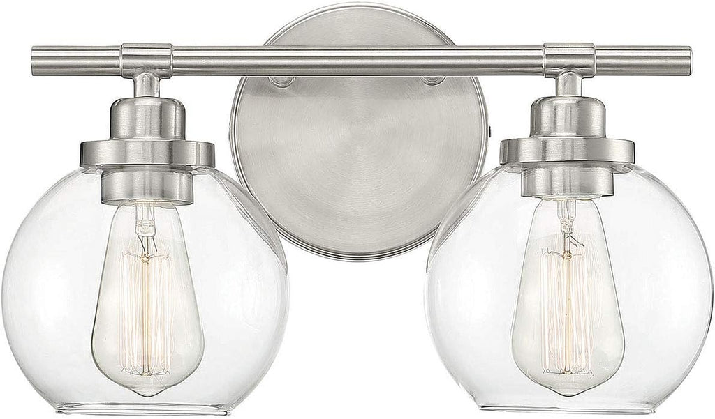 Satin Nickel 2-Light Bathroom Vanity Light W712