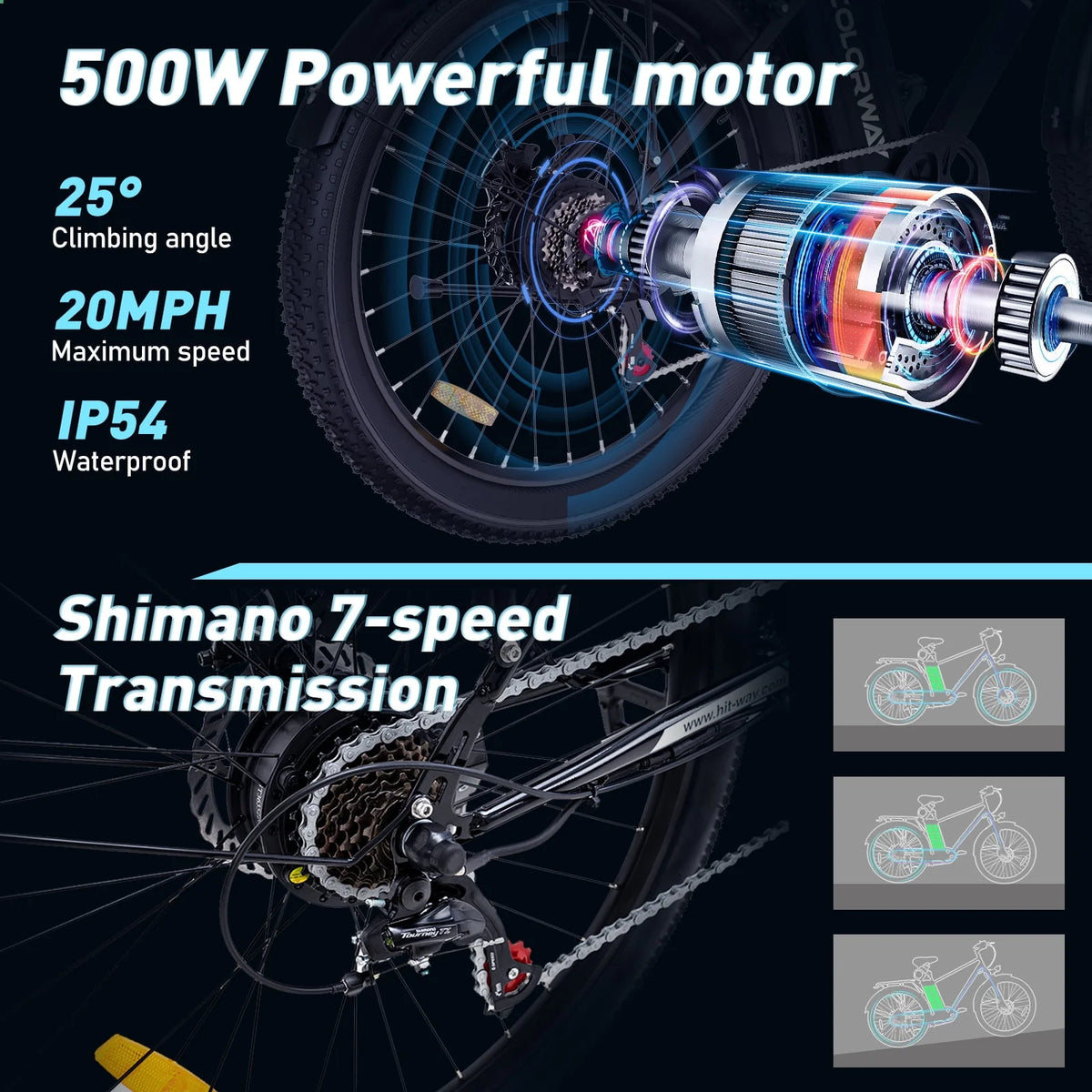 500W 26X3.0 Electric Bike W440931