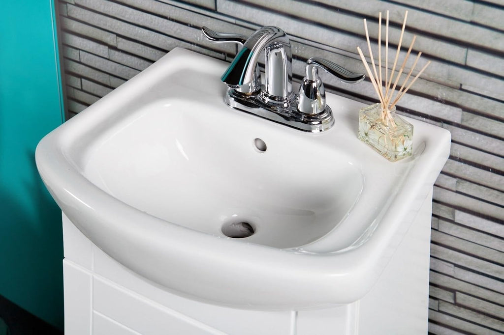 Small White Bathroom Vanity Cabinet and Sink Q371339