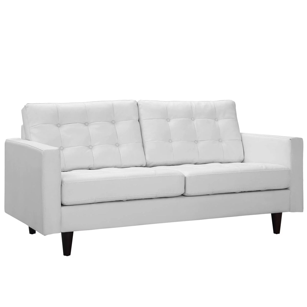 White Bonded Leather Loveseat Q5237